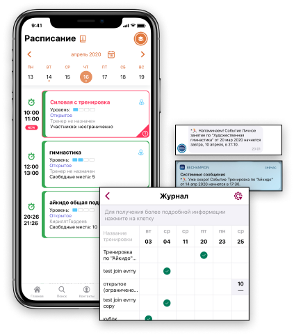 Стань чемпионом! - Создание и ведение расписания занятий